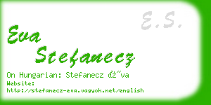 eva stefanecz business card